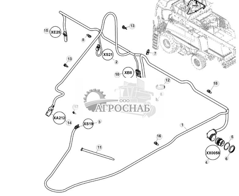 Жгут проводов зернового бункера, правый, 10 000 л и 11 000 л - ST827652 848.jpg
